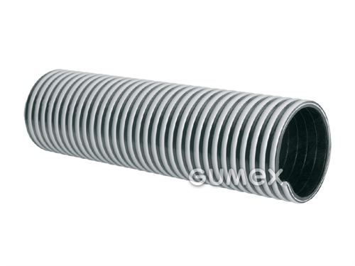Fekální hadice AREOLO SUPERFLEX 2, 52/61mm, 2bar/-0,7bar, PVC-NBR, -40°C/+50°C, černá/šedá spirála